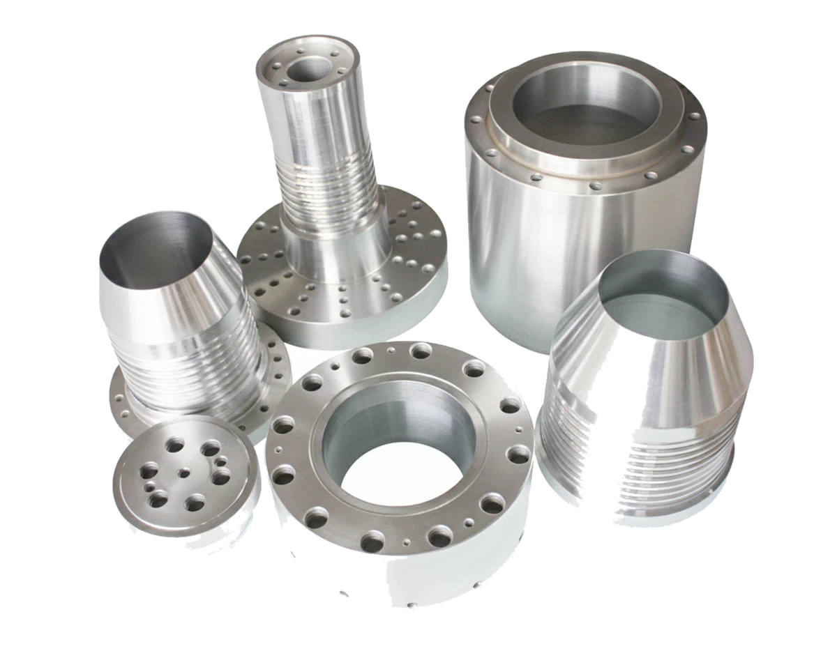 Die head adapters and flanges for pipe and tube extrusion
