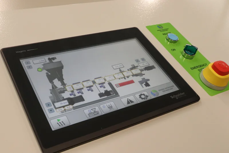 Schneider Electric touchscreen HMI for the Green REC recycling line