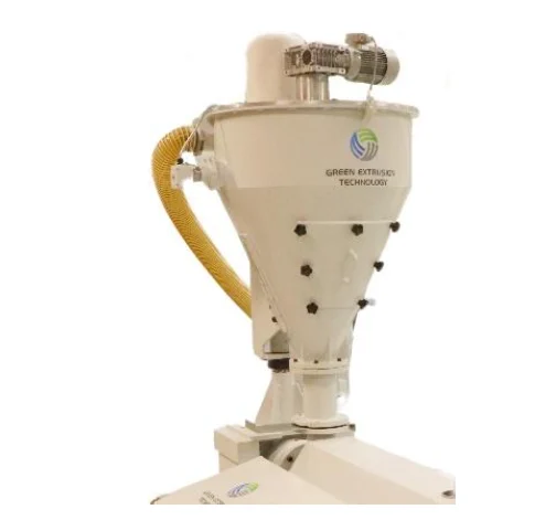PF 200 press-feeder hopper and densifier for stable feeding of plastic flakes