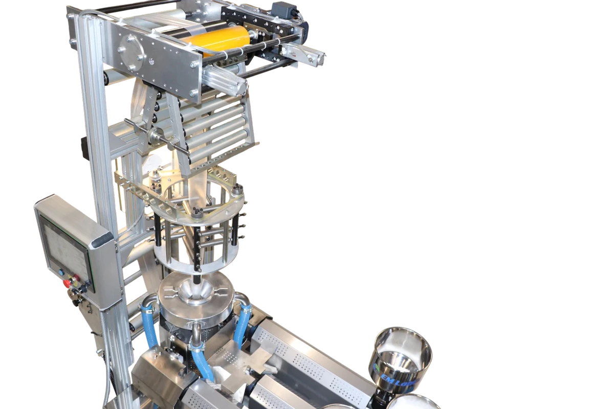 Complete LabEx 25-3 three-layer laboratory blown film extruder with tower, die head and winder