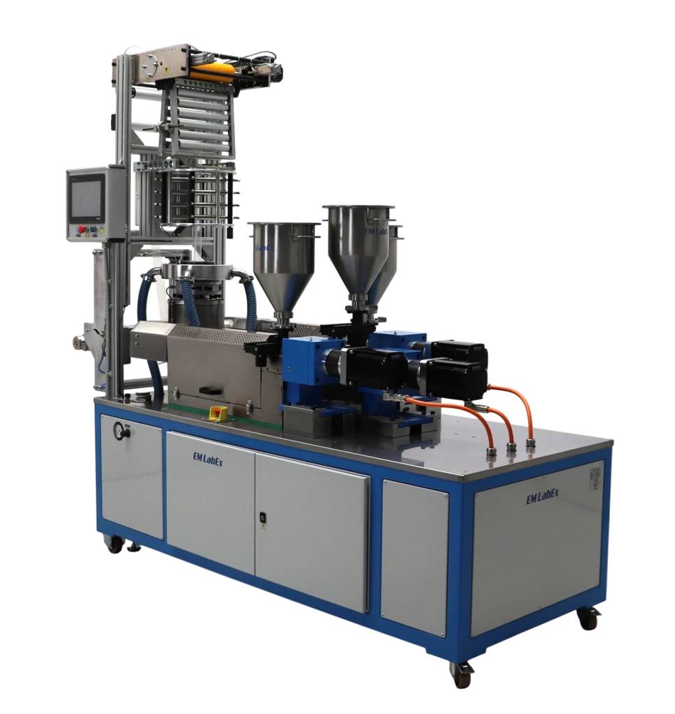 LabEx three layer laboratory blown film extruder