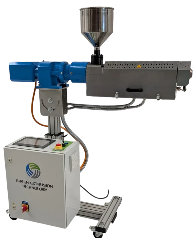 Side view of a MULTI-X 20D compact extruder with adjustable pillar mounting