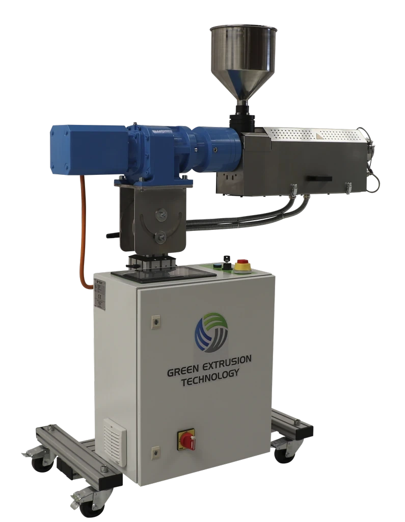 MULTI-X compact extruder on a mobile platform with integrated electrical cabinet and controls