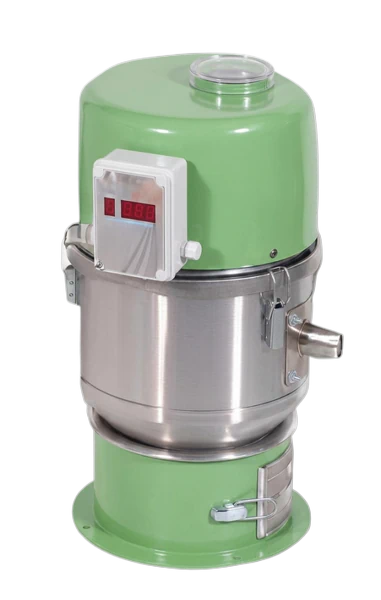 Vacuum hopper loader for automatic granulate feeding to a laboratory extruder