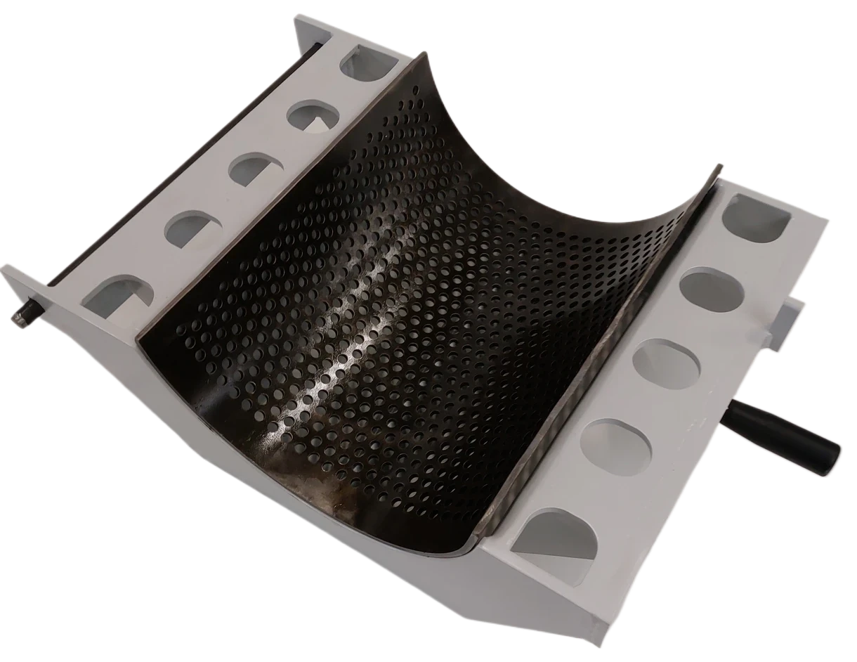 Complete perforated screen assembly and holder for a plastic granulator