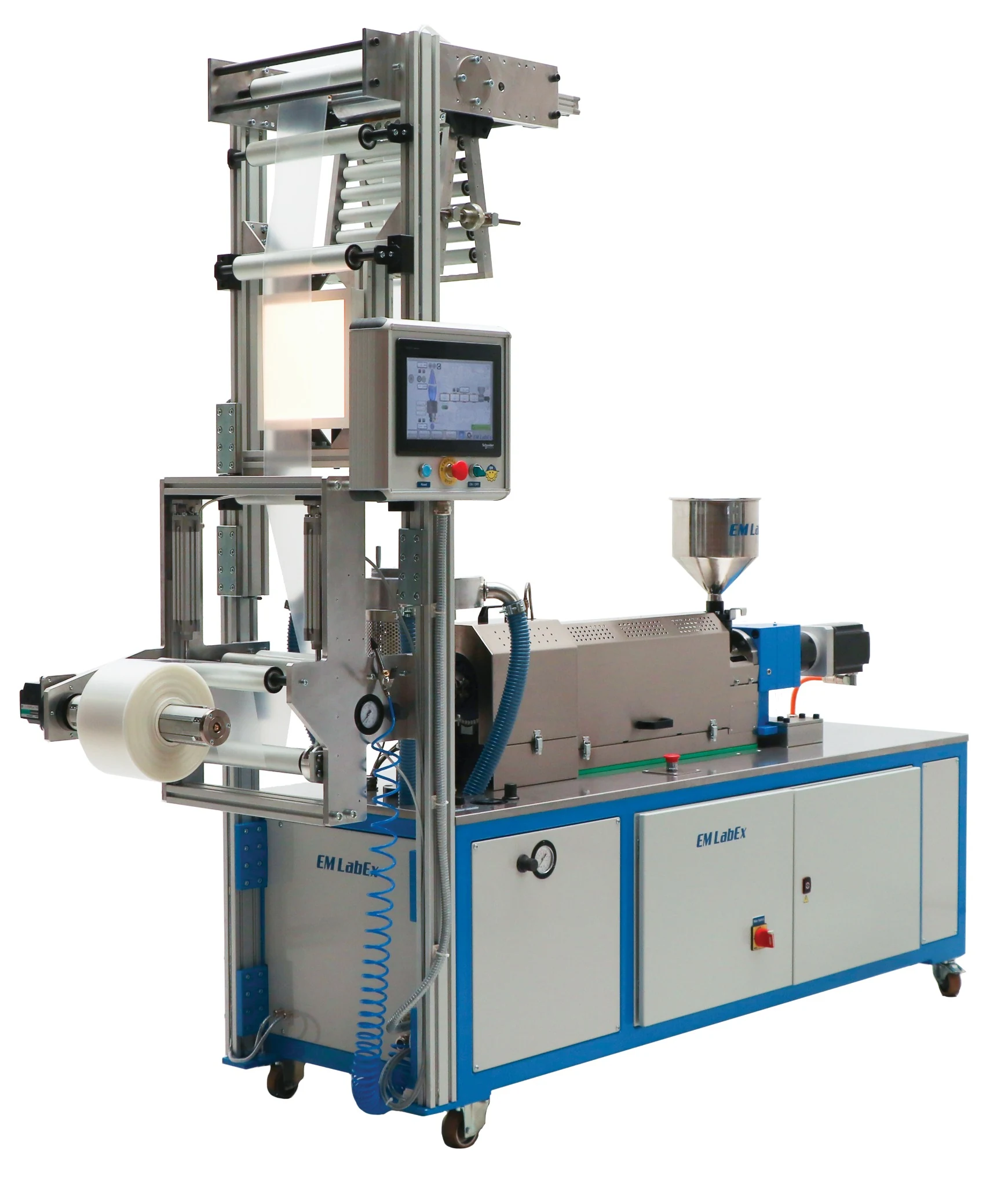 LabEx mono layer laboratory blown film extruder for material and regrind testing