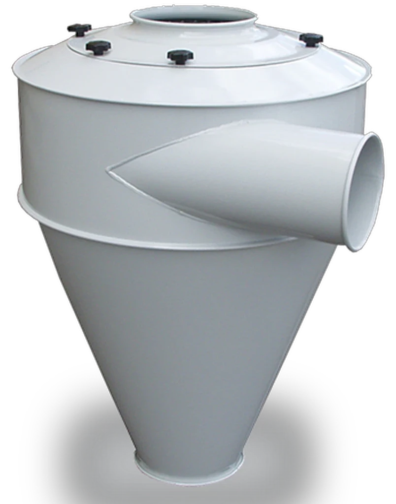 Cyclone separator for plastic granulate and conveying systems