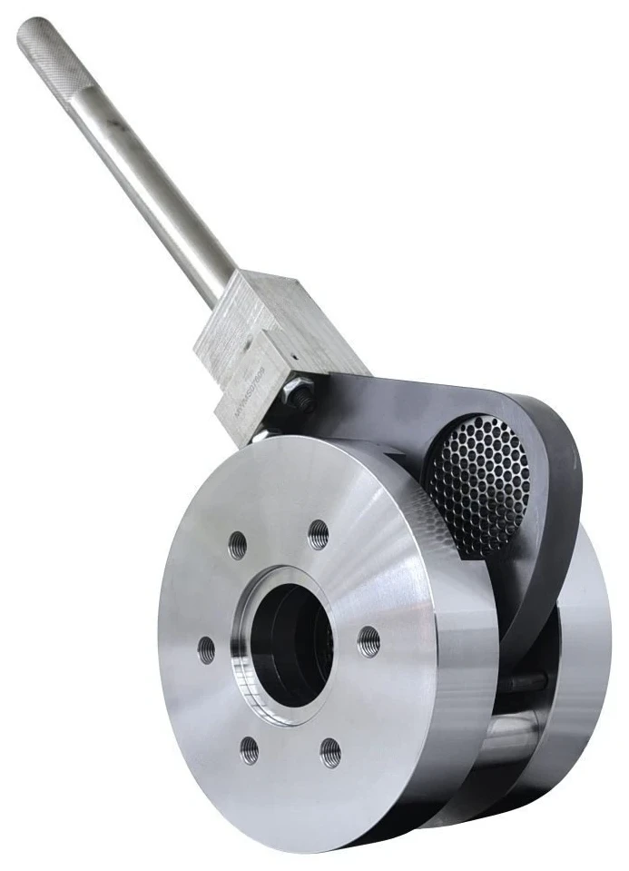 Manual screen changer for a compact extrusion machine