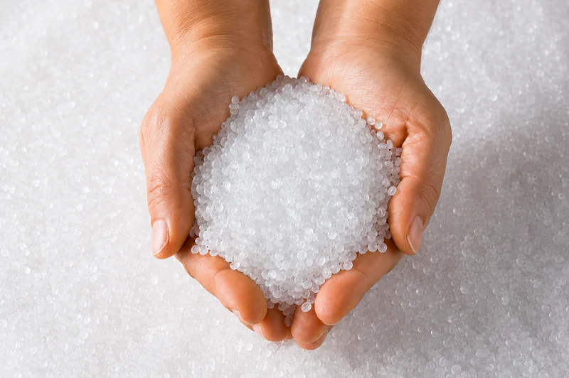 Plastic pellets used as raw material for blown film extrusion