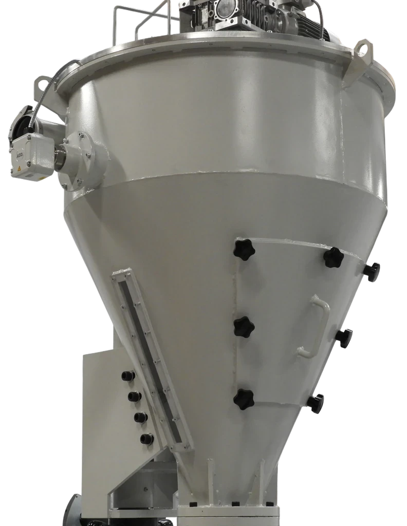 Press feeder for film flakes and low-bulk-density plastics